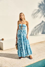 FORTUNATE ONE Aquamarine Maxi Dress Blue