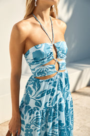 FORTUNATE ONE Aquamarine Maxi Dress Blue