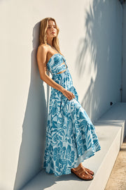 FORTUNATE ONE Aquamarine Maxi Dress Blue