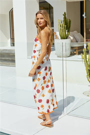 Garden Girl Strapless Maxi Dress Orange