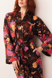 Kaia Cloud Jersey Kimono Robe in Twilight Garden