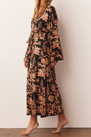 Kaia Cloud Jersey Kimono Robe in Damask