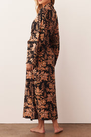 Kaia Cloud Jersey Kimono Robe in Damask