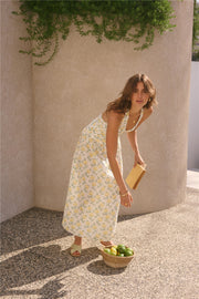 Limoncello Halter Maxi Dress Yellow