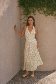 Limoncello Halter Maxi Dress Yellow