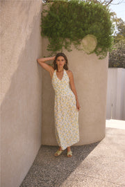 Limoncello Halter Maxi Dress Yellow