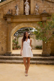 Lucia 100% Linen Mini Dress White