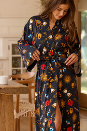 Kaia Cloud Jersey Kimono Robe in Mystic