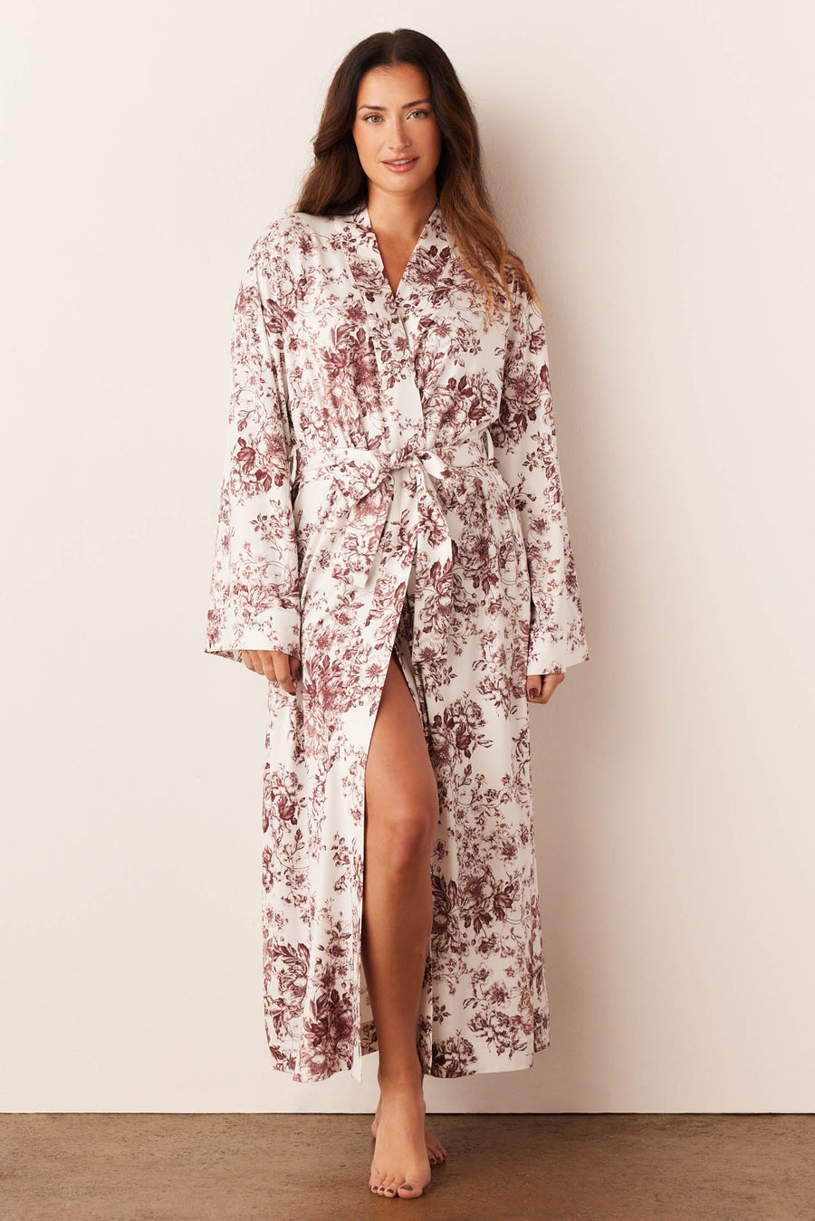 Kaia Cloud Jersey Kimono Robe in Cambridge Toile