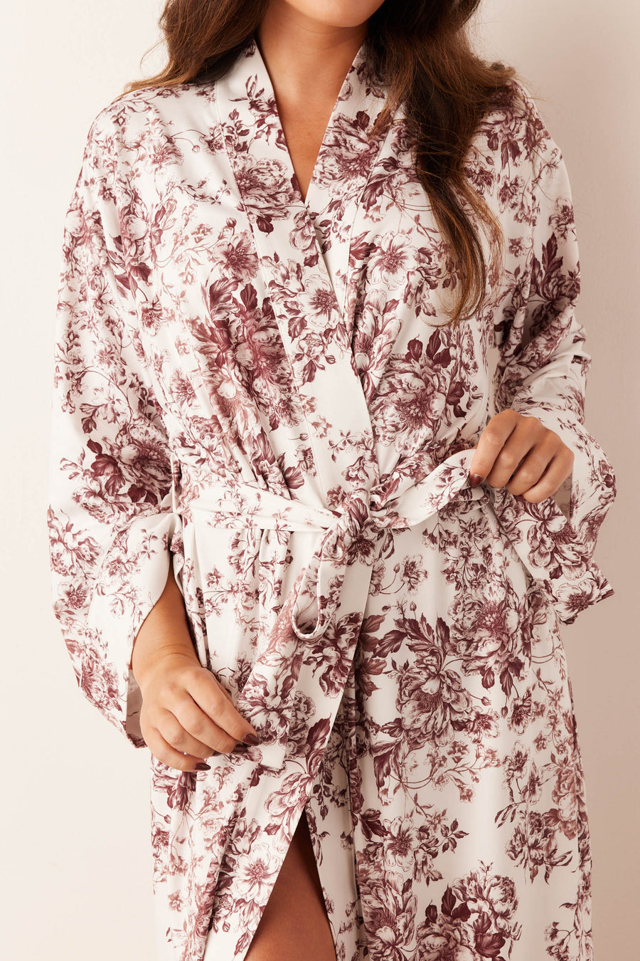Kaia Cloud Jersey Kimono Robe in Cambridge Toile