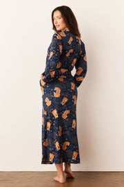 Skyler Cloud Jersey Banded Long Robe in Cosmic Jungle
