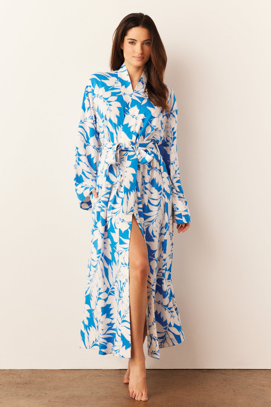 Kaia Cloud Jersey Kimono Robe in Serene