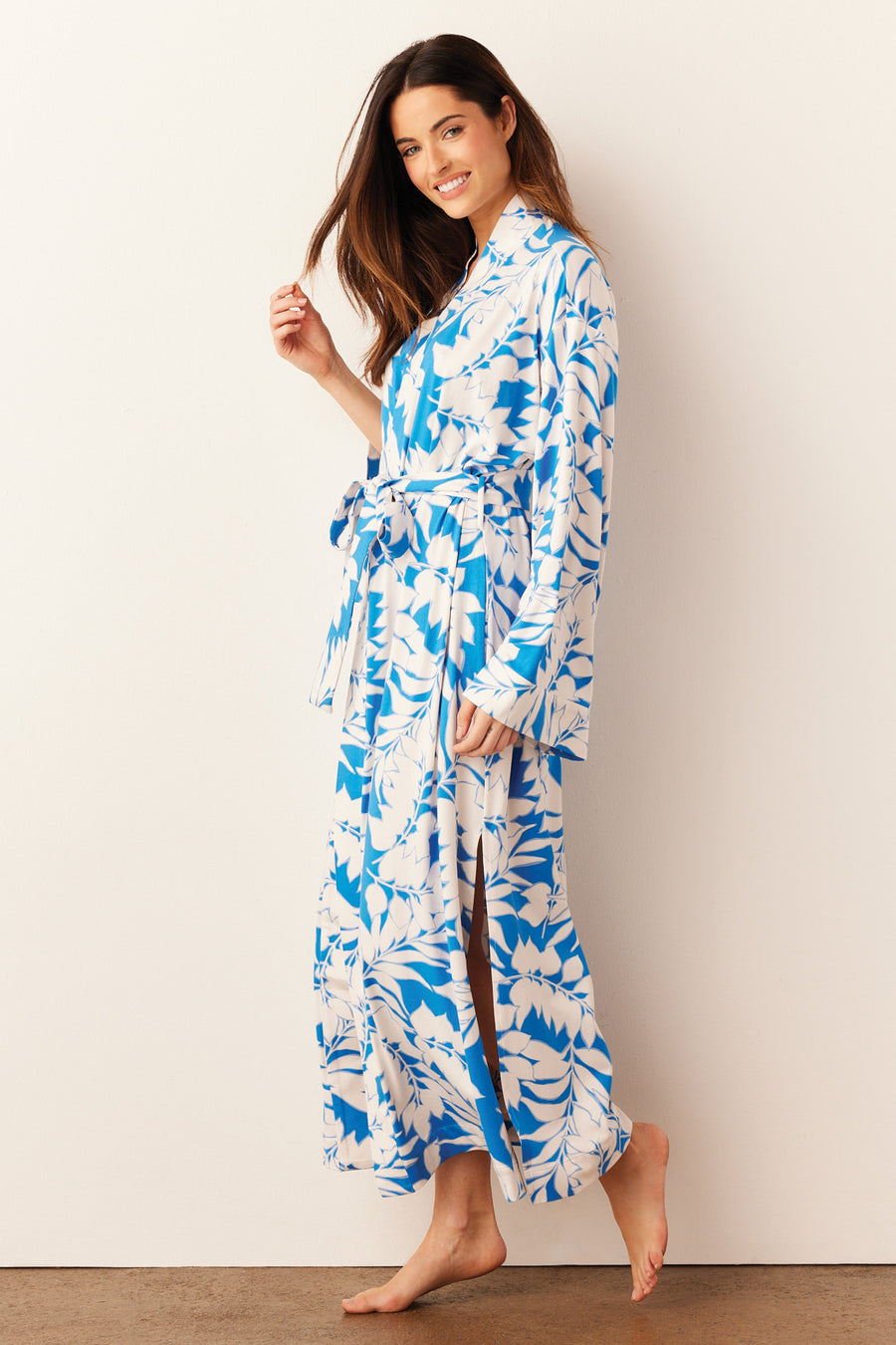 Kaia Cloud Jersey Kimono Robe in Serene
