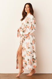 Kaia Cloud Jersey Kimono Robe in Peaches & Cream
