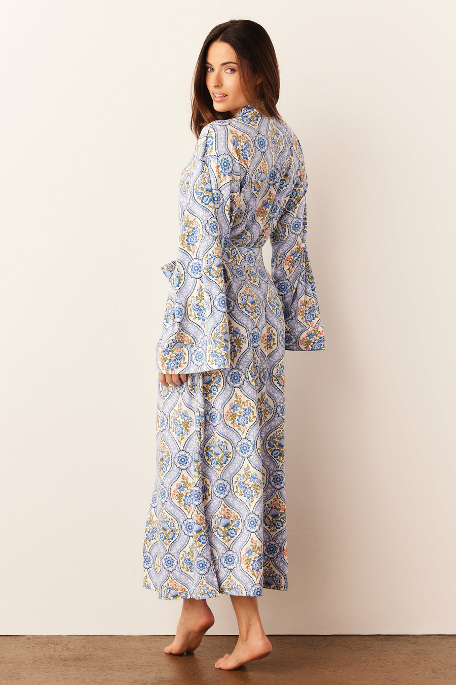 Kaia Cloud Jersey Kimono Robe in Villeroy