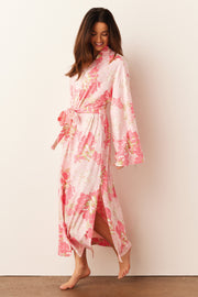 Kaia Cloud Jersey Kimono Robe in Dahlia