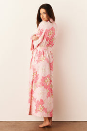 Kaia Cloud Jersey Kimono Robe in Dahlia