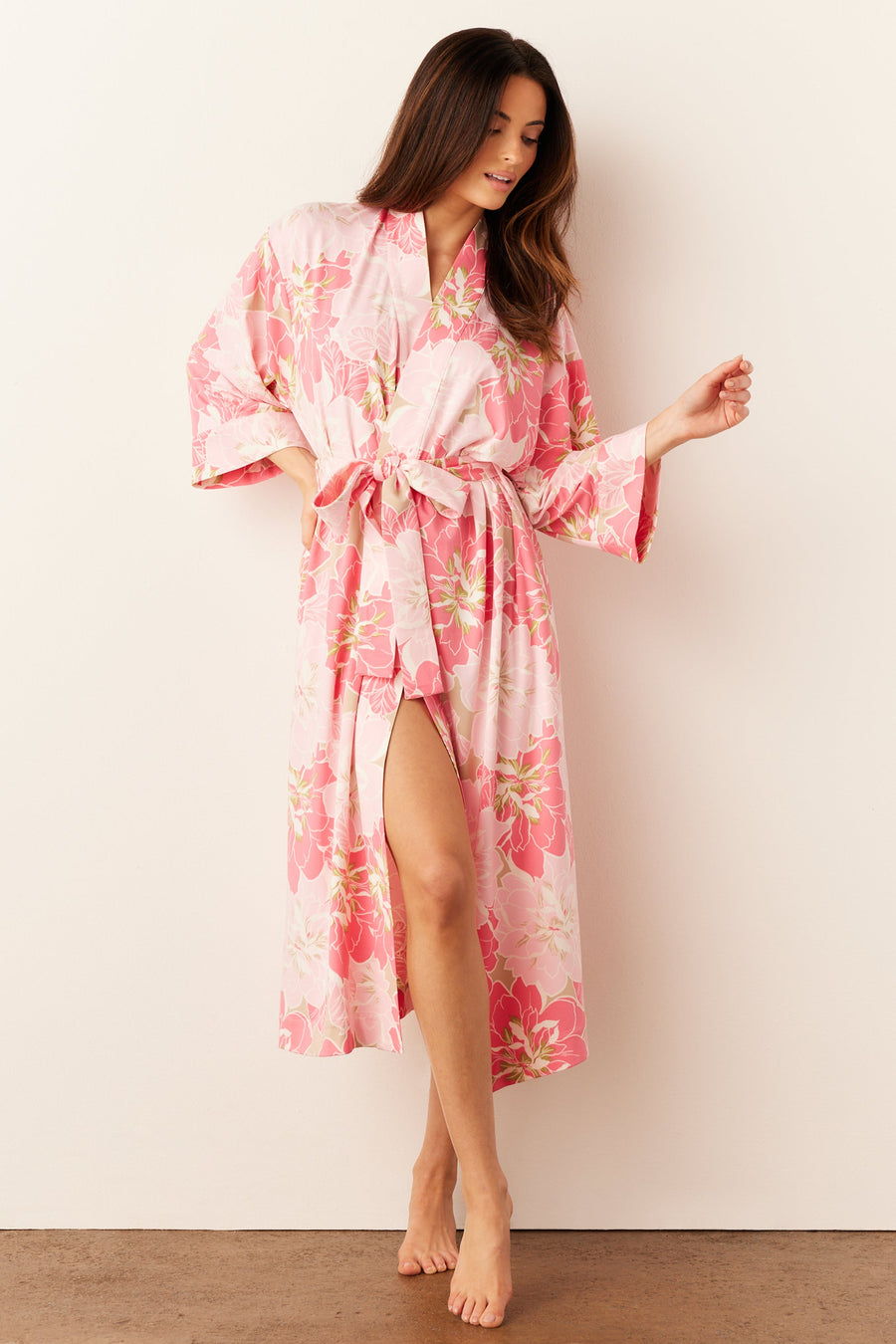 Vera Cloud Jersey Midi Robe in Dahlia