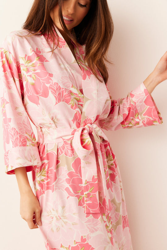 Vera Cloud Jersey Midi Robe in Dahlia