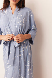 Vera Cloud Jersey Midi Robe in Light Blue Stars