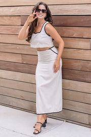 Coastal Contrast Square Neck Crop