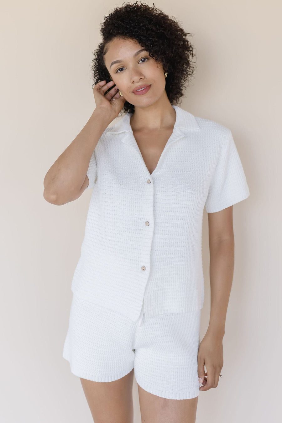 Alex Cotton Waffle Knit Top