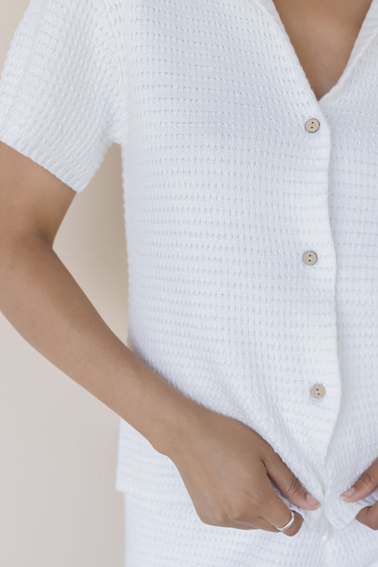 Alex Cotton Waffle Knit Top