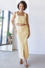Sleeveless Linen Crop Top