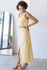 Sleeveless Linen Crop Top