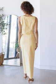 Sleeveless Linen Crop Top