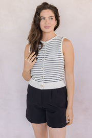 Hastings Striped Button Vest