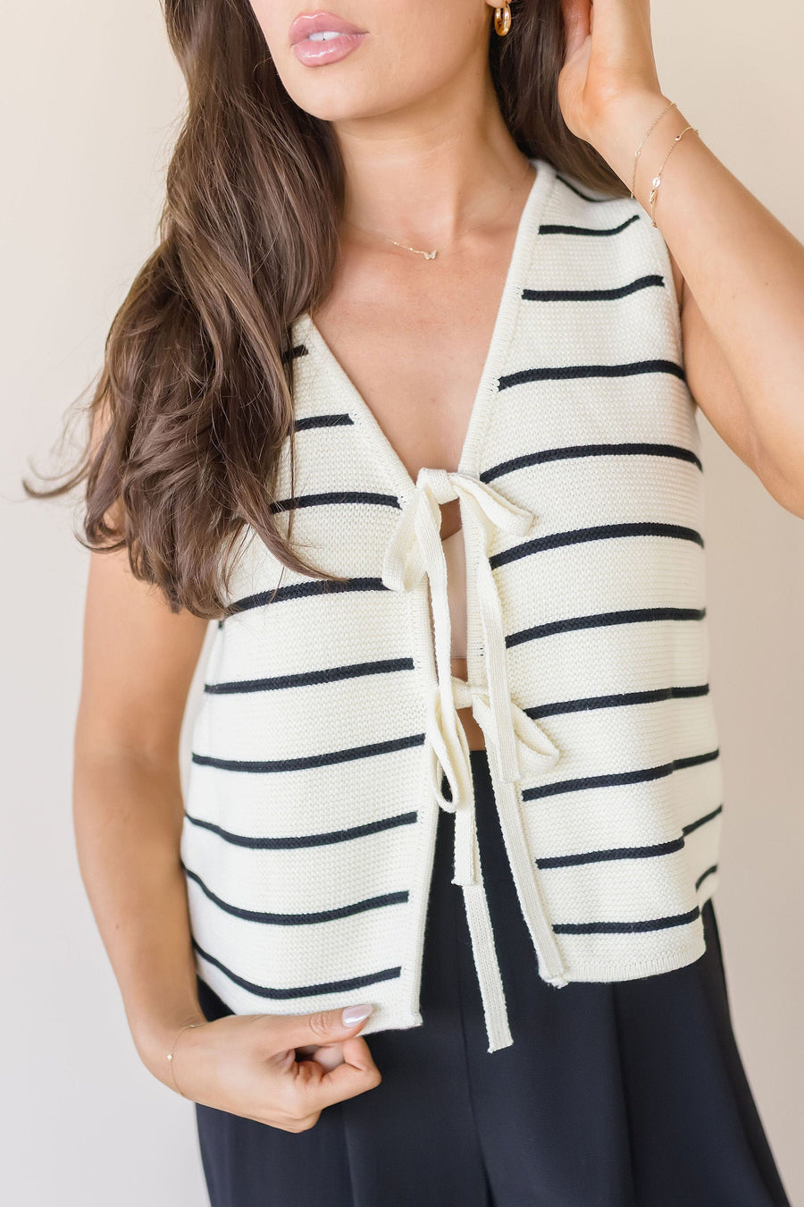 Chamberlain Tie Front Knitted Vest
