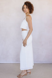 Sleeveless Linen Crop Top