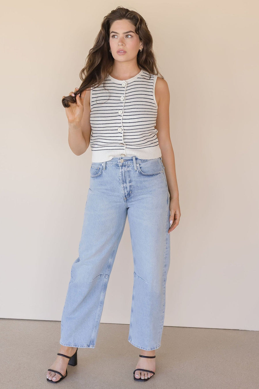 Hastings Striped Button Vest
