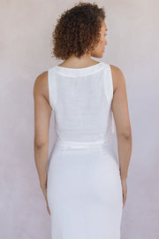 Sleeveless Linen Crop Top
