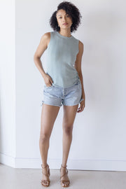 Estefania Lace Up Linen Knit Tank