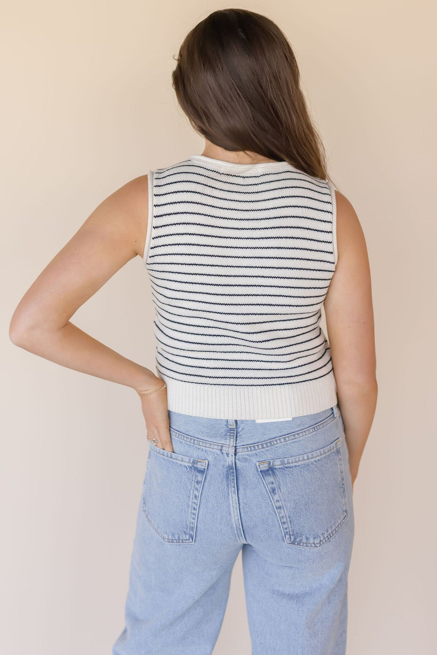 Hastings Striped Button Vest