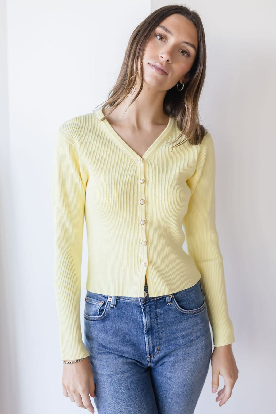 Delynn Ribbed Cardigan Sweater