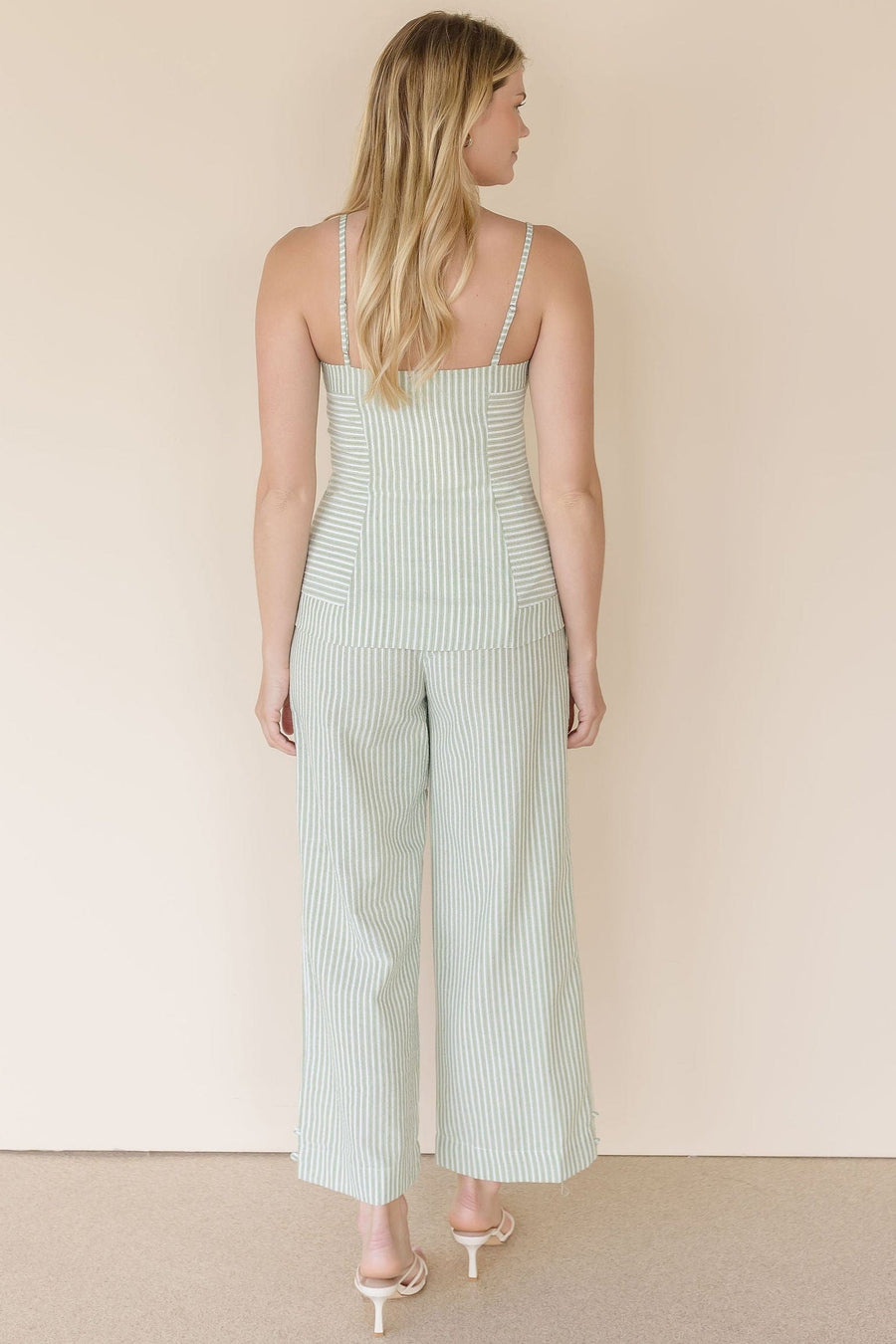 Seaside Striped Button Front Tank Top