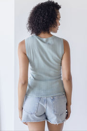 Estefania Lace Up Linen Knit Tank