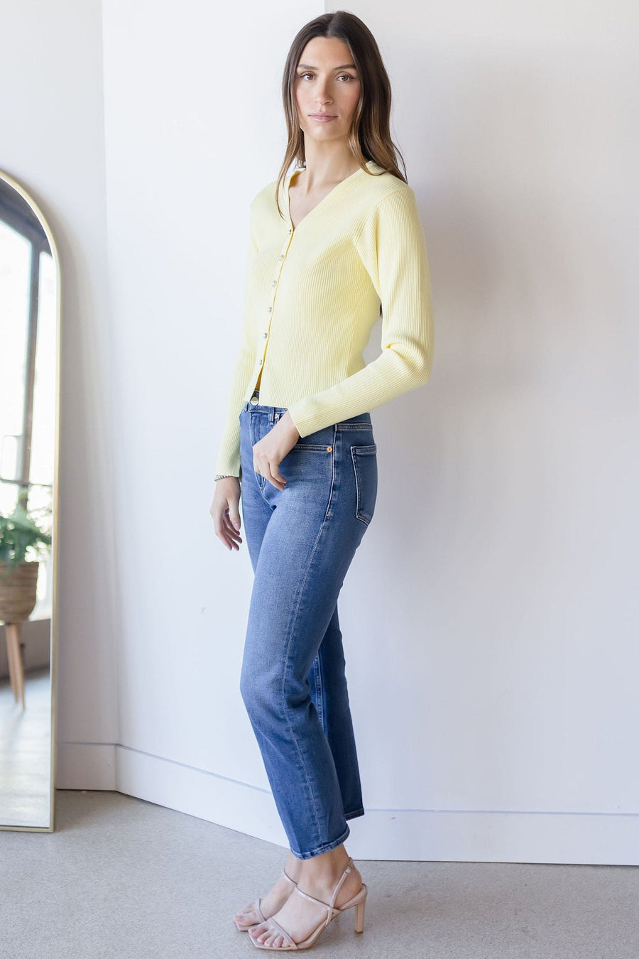 Delynn Ribbed Cardigan Sweater
