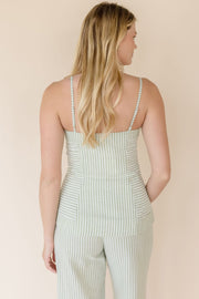 Seaside Striped Button Front Tank Top