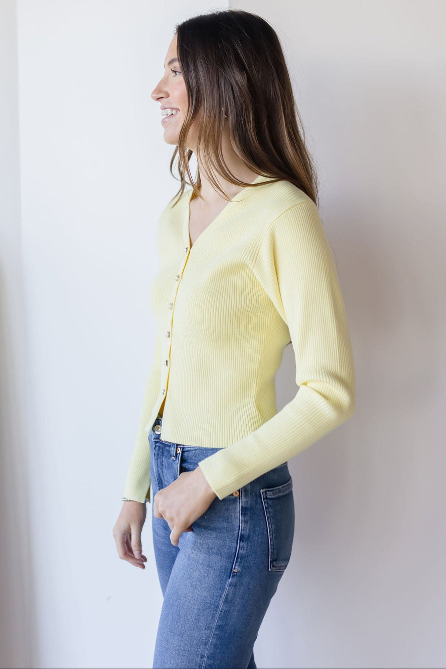 Delynn Ribbed Cardigan Sweater