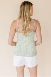 Seaside Striped Button Front Tank Top