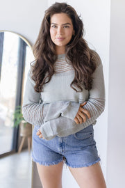 Donna Linen Cotton Mix Media Pull Over