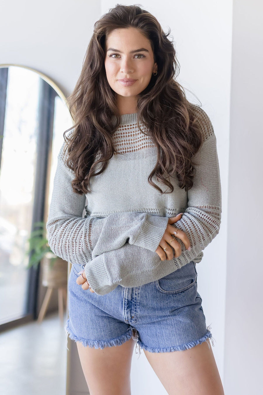 Donna Linen Cotton Mix Media Pull Over