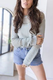 Donna Linen Cotton Mix Media Pull Over