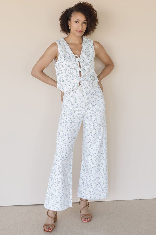 Lila Tie Front Floral Vest