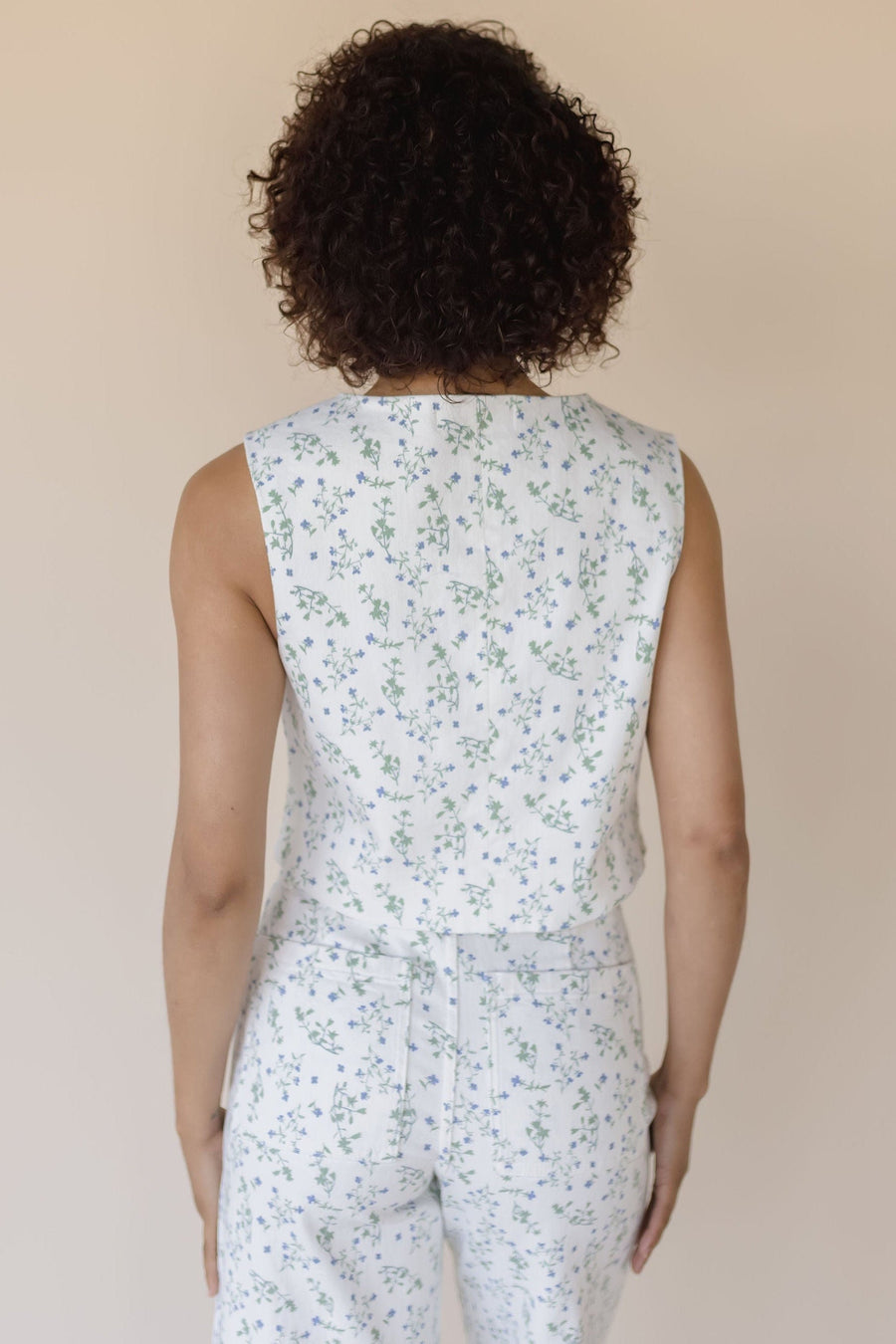 Lila Tie Front Floral Vest