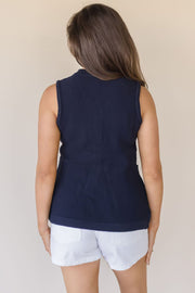 Silver Lining Button Front Knit Vest
